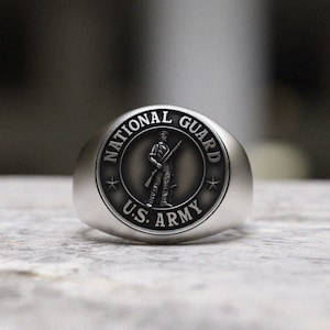 National Guard 米国 ヴィンテージ ミリタリー シグネット リング 925 Sterling Silver Vintage Pennsylvania Air National Guard