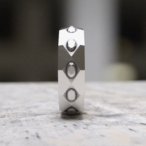 Geometric Ring Sterling Silver - 925 Silver Modern Band Ring Handmade Contemporary Jewelry Minimalist Ring Gift For Him