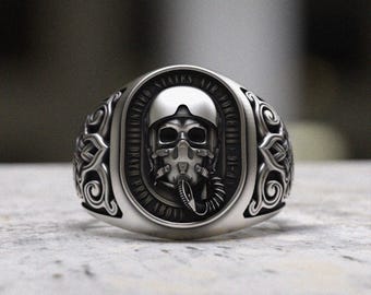 Sterling Silver Pilot Ring, WWII USAF Winged Shield, Adjustable