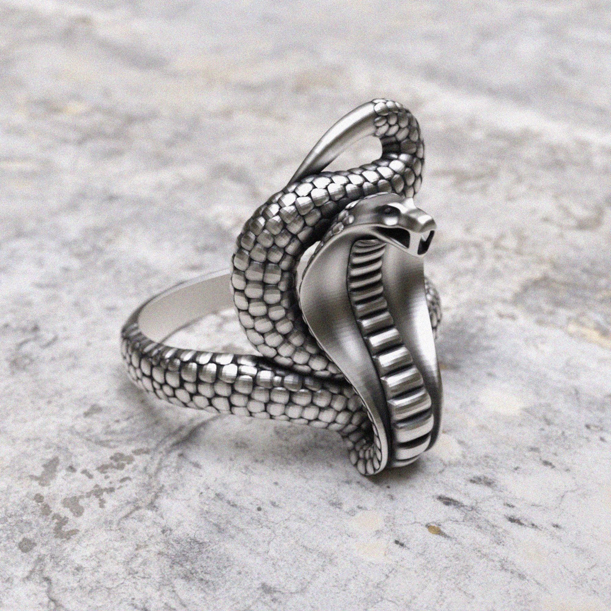 Cobra Snake Ring 925 Silver | Handcrafted Egyptian Serpent