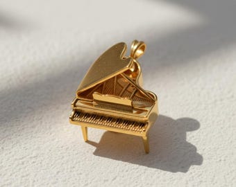 Grand Piano Pendant 925 Sterling Silver 14K Gold Vermeil Musical Instrument Necklace Musician Gift