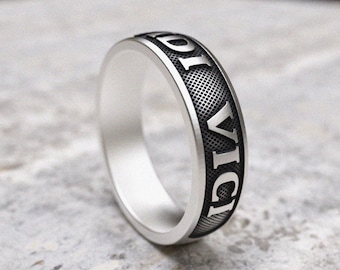 Veni Vidi Vici Ring, 925 Sterling Silver, Latin Quote Band Ring, Handcrafted Victory Ring, Roman Text Ring, Motivational Gift