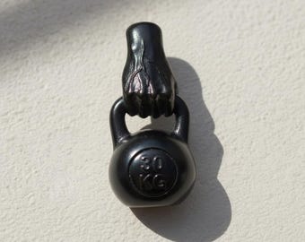 Kettlebell Pendant 925 Sterling Silver Black Rhodium Finish Gym Necklace Bodybuilding Jewelry Fitness Gift For Him