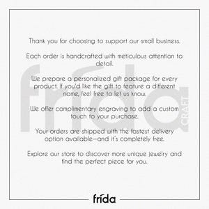 Thank you message for supporting a small business. Highlights personalized gift packaging, free engraving, and fast, free shipping. Encourages customers to explore unique handcrafted jewelry in the store.