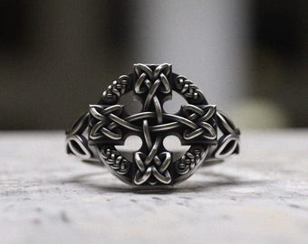 REDSUN Anello Vikingo Con Nodo Celtico In Argento Sterling 925 - Anello Unisex Stile Vintage, Simbolo Irlandese
