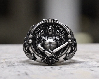 大天使聖ミカエル シルバーリング Amazon.co.jp: 大天使聖ミカエルリング メンズ シルバー925