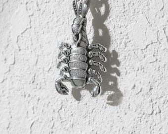 Wisiorek Skorpion, srebro próby 925, polerowane wykończenie, naszyjnik ze skorpionem, biżuteria zodiaku, gotycka, unisex