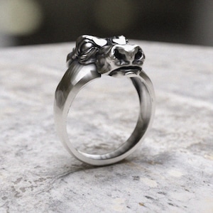 Dragon Head Ring 925 Sterling Silver, Medieval Fantasy Dragon Ring, Handcrafted Mythical Creature Statement Ring, Gothic Silver Jewelry Gift