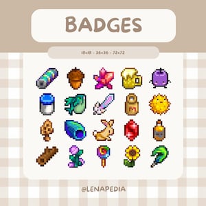 Stardew Valley Items Pixel Art Star Fruit, Stardrop, Prismatic Shard, Junimo Cute & Kawaii Emotes - Badges -Twitch - Kick - Discord - Stream