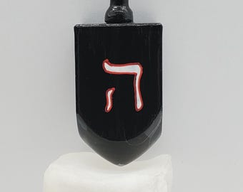 Hanukkah Wooden Dreidel Acrylic Fluid Painted 27