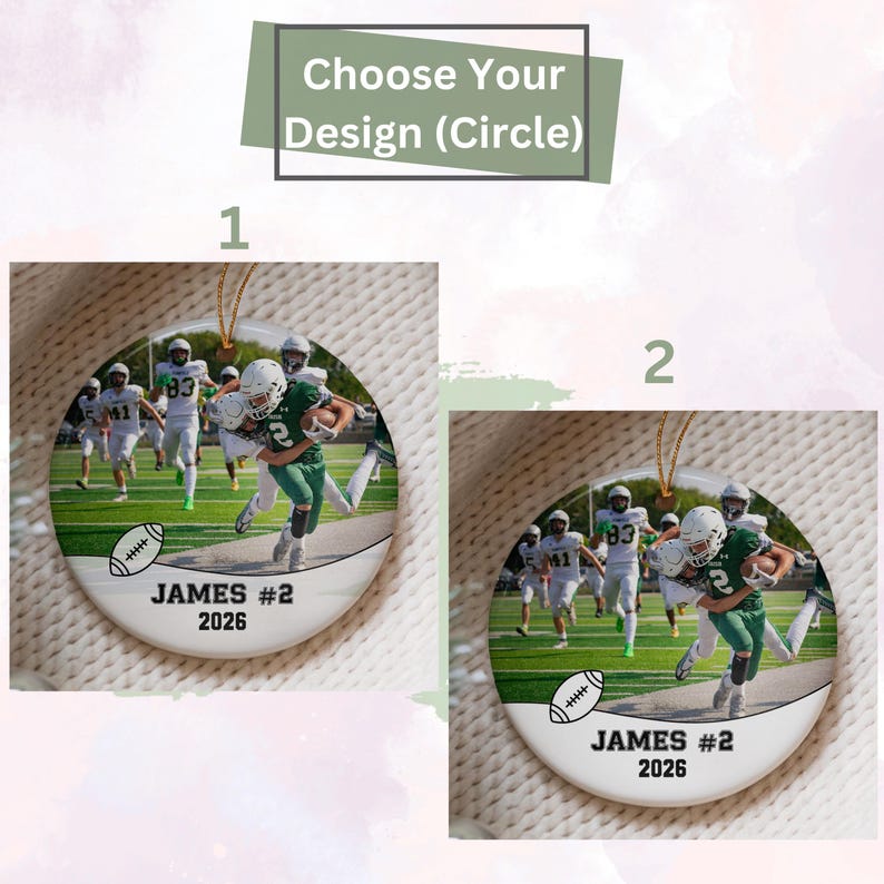 Football Ornament Personalized, Photo Football Ornament, Personalized American Football Keepsake for Boys Girls Athlete, Sport Ornament 2026 image 3