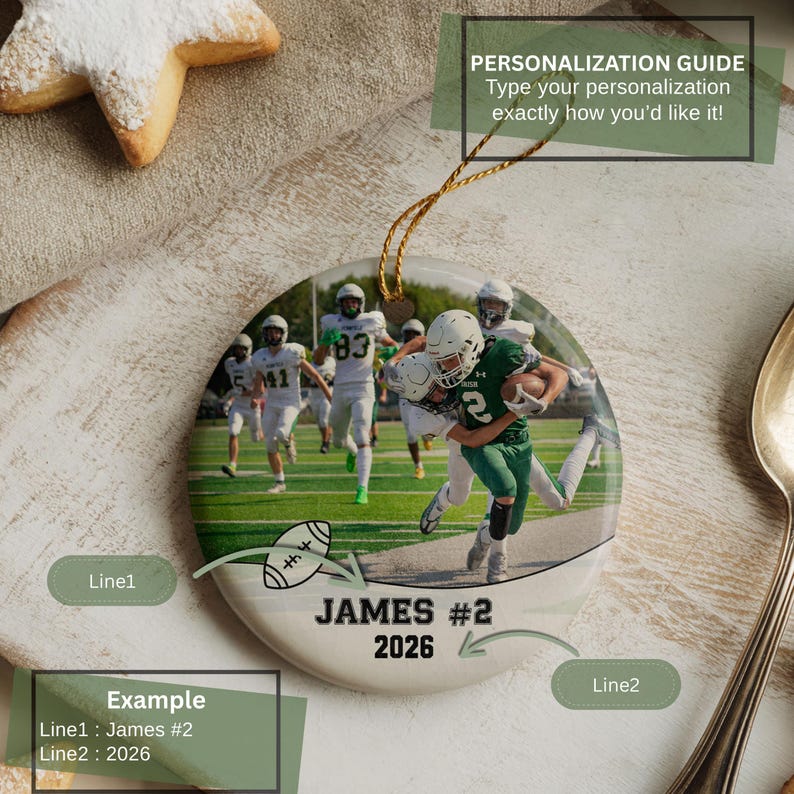 Football Ornament Personalized, Photo Football Ornament, Personalized American Football Keepsake for Boys Girls Athlete, Sport Ornament 2026 image 5
