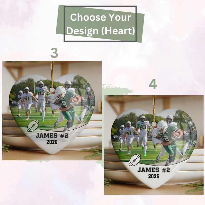 Football Ornament Personalized, Photo Football Ornament, Personalized American Football Keepsake for Boys Girls Athlete, Sport Ornament 2026 image 4