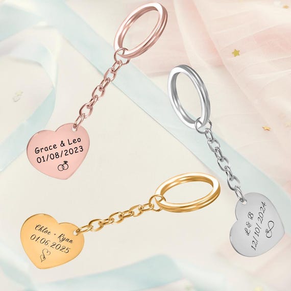 Portachiavi I Love You Con Incisione Romantica – Regalo San Valentino In Acciaio Inox, Con Sacchetto Di Velluto