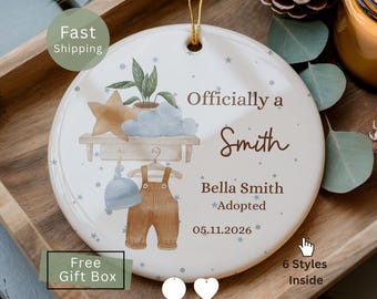 Custom Adoption Ornament, Personalized New Daughter Adoption Christmas Gift, New Parent Gift, Adoption Announcement, Baby Adopted Keepsake