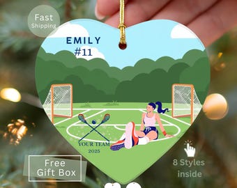 Personalized Lacrosse Ornament, Girls Lacrosse Team Gifts, Girls Lacrosse Coach Gift, Womens Lacrosse Christmas Ornament, Lacrosse Teammates