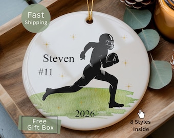 Personalized American Football Christmas Ornament 2026, Custom Football Coach Gift, Football Team Gift ideas, Custom Football Coach Presents