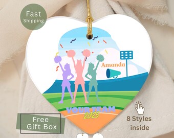Personalized Cheerleader Ornament, Custom High School Cheerleading Gifts, Cheerleader Coach Presents, Cheerleader Team Gifts, Cheer Mom Gift