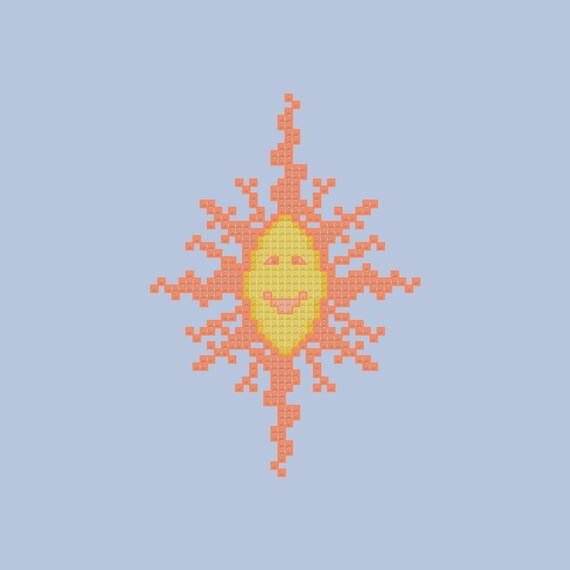 Sunburst Cross Stitch Pattern Pdf Digital Download Etsy