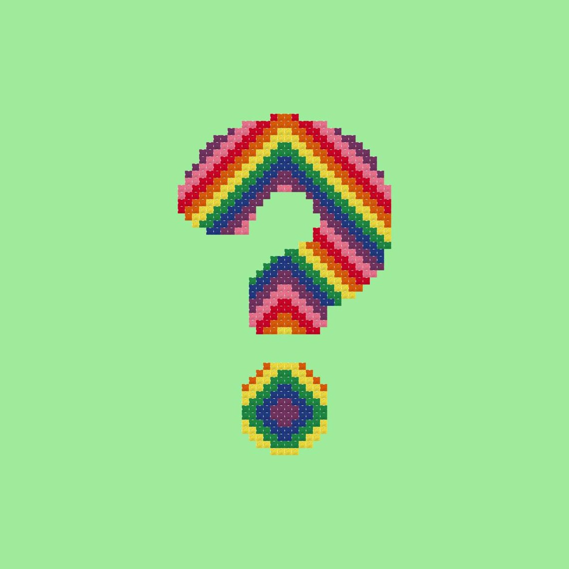 Rainbow Question Mark Easy Cross Stitch Pattern PDF Digital Etsy