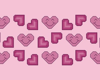 Happy Hearts Cross Stitch Pattern PDF Digital Download