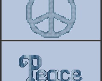 Set of Two Peace Cross Stitch Patterns PDF Digital Download