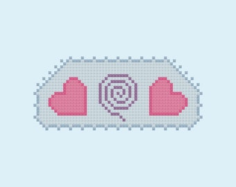 Hearts Spiral Easy Cross Stitch Pattern PDF Digital Download
