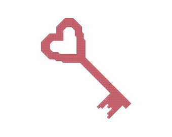 Key to my Heart Cross Stitch Pattern PDF Digital Download