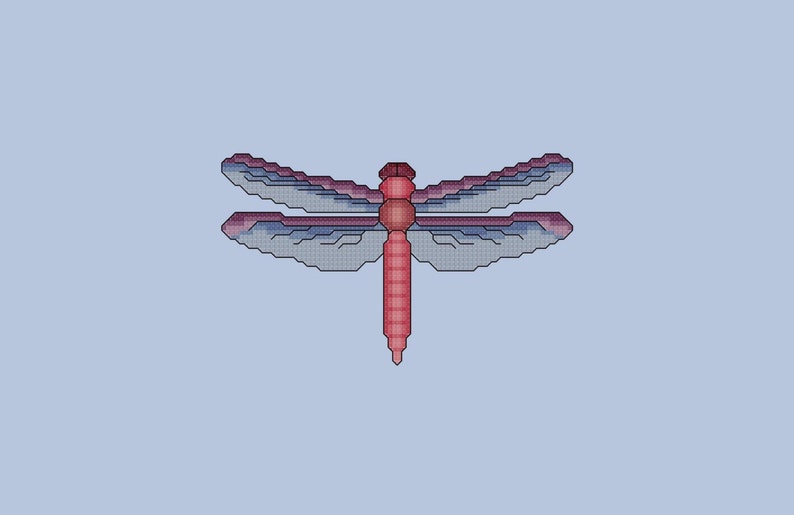Dragonfly Cross Stitch Pattern PDF Digital Download image 1