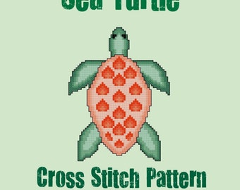 Sea Turtle Cross Stitch Pattern PDF Digital Download