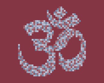 Om Symbol Cross Stitch Pattern PDF Digital Download