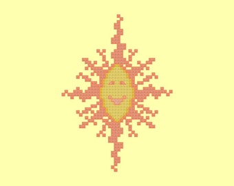 Sunburst Cross Stitch Pattern PDF Digital Download