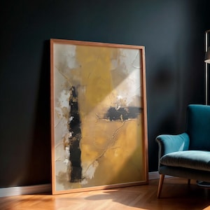 Arte mural japonés wabi sabi, color acrílico dorado, tendencia actual, póster decorativo, papel tapiz abstracto, pintura japonesa