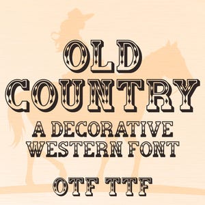 Old Country Western Font | Cowboy Font | Wild West Font | Rodeo Font | Retro Font | Vintage American Font | For Cricut Canva Procreate