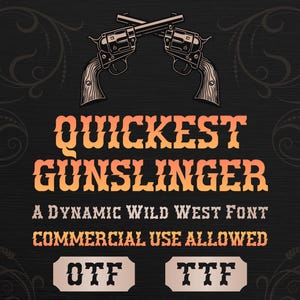 Fastest Gunslinger Western Schrift | Cowboy Schrift | Wild West Schriftart | Retro Rodeo Schriftart | Vintage amerikanische Schrift | Für Cricut Leinwand Procreate