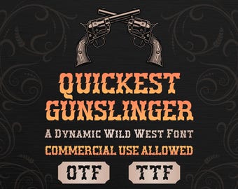 Fuente Western Gunslinger más rápida / Fuente Cowboy / Fuente Wild West / Fuente Retro Rodeo / Fuente Vintage Americana / Para Cricut, Canva y Procreate