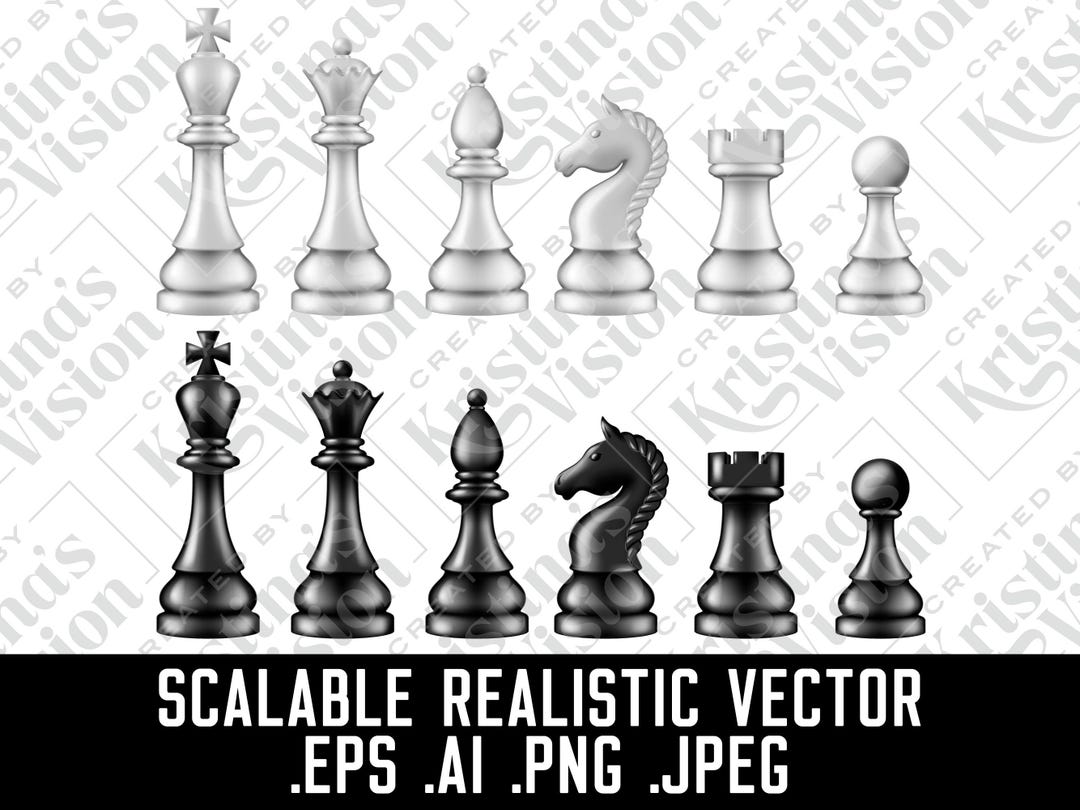 Realistic Chess Pieces Vector Scalable Clipart | EPS PNG AI Jpeg ...