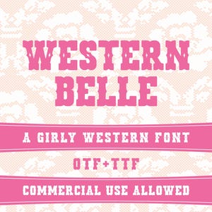 Fancy Cowgirl Font | Western Belle Girly Font | Western Font | Southern Girl Font | Bold Display Rodeo Font | OTF TTF Canva Cricut Font
