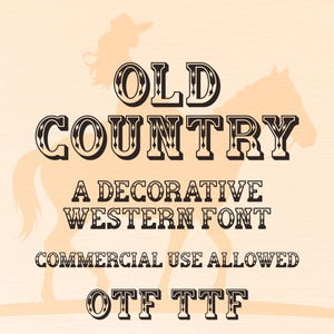 Old Country Westernschrift | Cowboy Schrift | Wild West Schriftart | Rodeo Schriftart | Retro Schrift | Vintage amerikanische Schrift | Für Cricut Leinwand Procreate