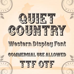Quiet Country Western Schrift | Cowboy Schrift | Wild West Schriftart | Rodeo Schriftart | Retro Schrift | Vintage amerikanische Schrift | Für Cricut Leinwand Procreate