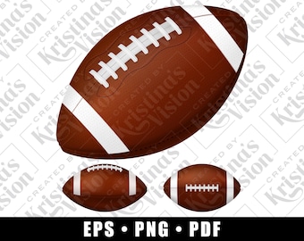 Realistic American Football Vector | High-Detail Sports Ball Clipart | Football PNG EPS PDF | Game Day Digital Download for T-Shirt Poster