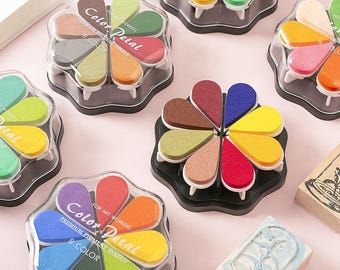 Conjunto de almofadas de carimbo, cores sortidas