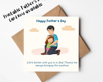 Tarjeta imprimible digital del Día del Padre / Descarga instantánea (PDF)
