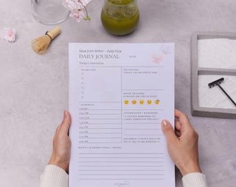 Minimalist Daily Planner – Printable PDF with 2 Color Versions | Undated Routine Page | A4 & US Letter Download
