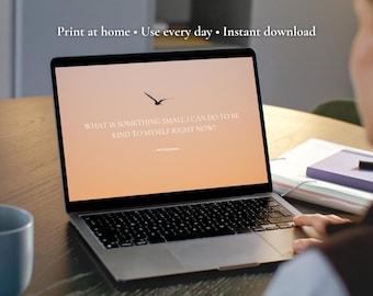 Mindfulness Journal Prompts PDF – 30 Self-Discovery Cards | Mental Health Journal | Daily Writing Prompts | Instant Download