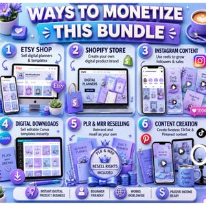 49 000+ digitala planerarpaket 2026, redigerbara Canva PLR MRR-planerare, GoodNotes Notability, daglig veckojournal MRR bild 4