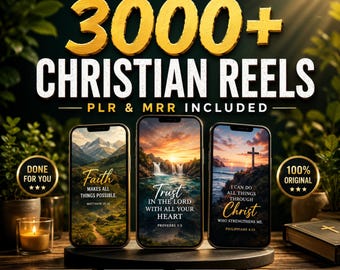 3000+ Christian Faith Reels Bundle | Christian Social Media Content | Spiritual Faceless Videos for Social Media | PLR Digital for Creators