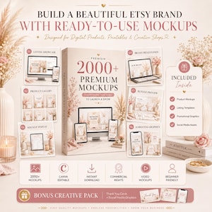 Etsy Listing Mockup Bundle, Editable Canva Product Mockups, Etsy Shop Thumbnail Templates, Canva Digital Marketing Kit, Instand Download image 5