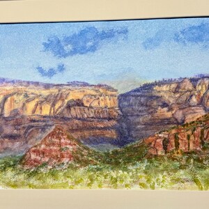 Sedona Sunset Original Watercolor Painting | Arizona Red Rock Landscape Art