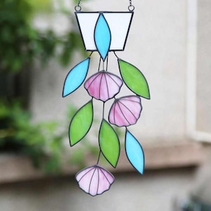 Unique Flower Stained Glass Suncatcher – Handmade Home & Garden Decor